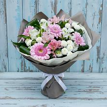 Букет цветов из:  Герберы, Альстромерии и Хризантемы #REPLACE_PRED# Зелёном городе