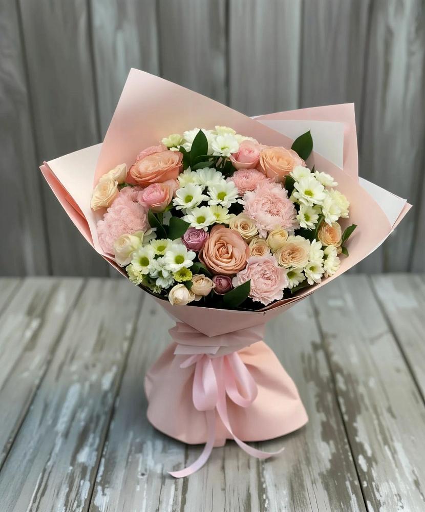 Букет цветов из: Гвоздики, Розы и Хризантемы в Зелёном городе