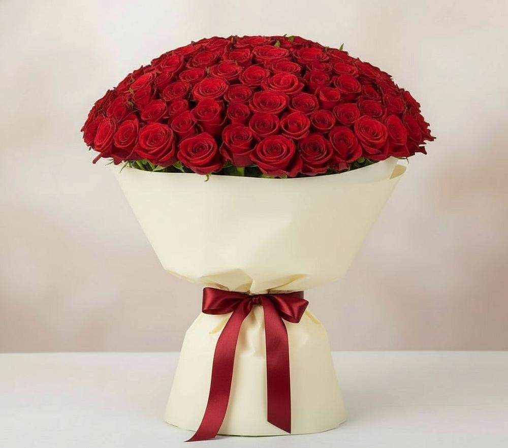Букет 101 Красная роза Милано в Зелёном городе
