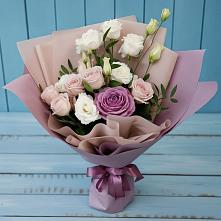 Букет цветов из:  Розы и Лизиантусы в Зелёном городе