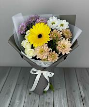 Букет цветов из:  Розы, Герберы и Хризантемы в Зелёном городе