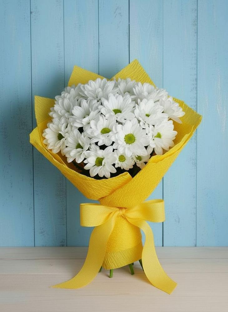 Букет цветов из: Хризантемы в Зелёном городе
