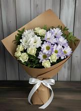 Букет цветов из:  Хризантемы и Розы в Зелёном городе