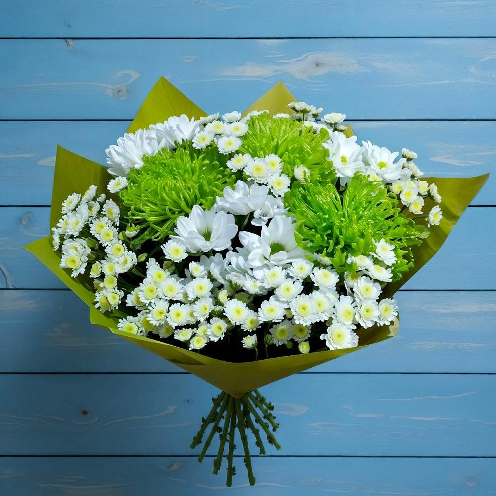 Букет цветов из: Хризантемы в Зелёном городе