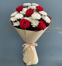 Букет цветов из:  Розы и Хризантемы в Зелёном городе