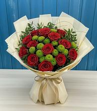 Букет цветов из:  Розы и Хризантемы в Зелёном городе