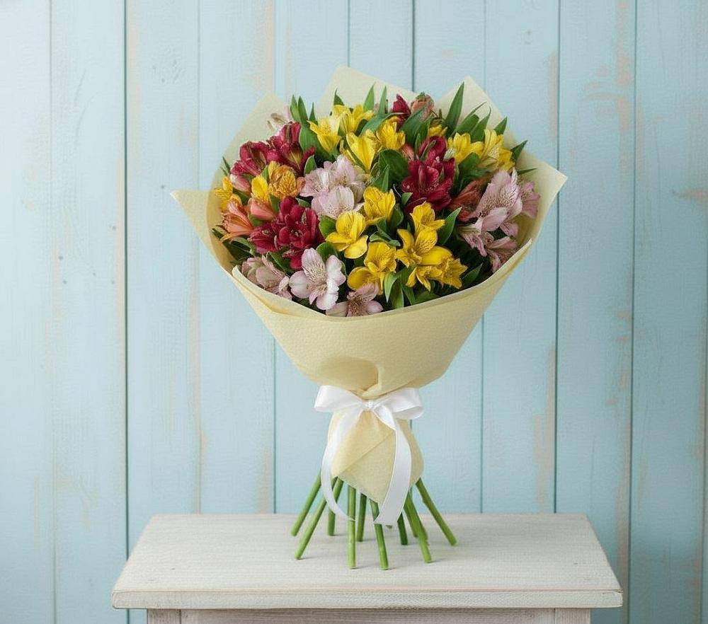 Букет цветов из: Альстромерии в Зелёном городе
