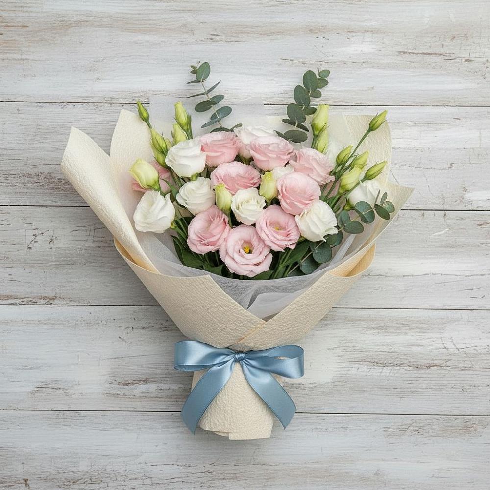 Букет цветов из: Лизиантусы в Зелёном городе